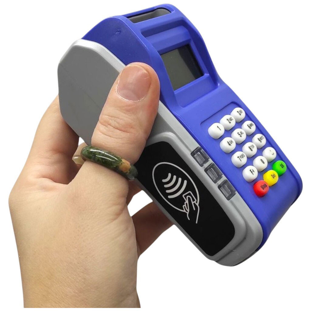 Игрушечный кассовый аппарат для детей POS-терминал для карт, печать чека, музыка, свет, супермаркет - изображение 6