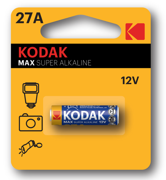 Батарейка A27 KODAK MAX 12v Alkaline - Фото 1 Батарейка A27 KODAK MAX 12v Alkaline - изображение 1