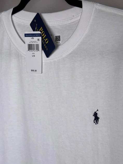 Мужская футболка Ralph Lauren Essential Cotton Jersey T-Shirt белая, размер M (RL13003.3M) - Фото 5 Мужская футболка Ralph Lauren Essential Cotton Jersey T-Shirt белая, размер M (RL13003.3M) - изображение 5