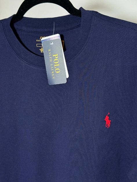 Мужская футболка Ralph Lauren Essential Cotton Jersey T-Shirt темно-синяя, размер M (RL13003.11M) - Фото 5 Мужская футболка Ralph Lauren Essential Cotton Jersey T-Shirt темно-синяя, размер M (RL13003.11M) - изображение 5