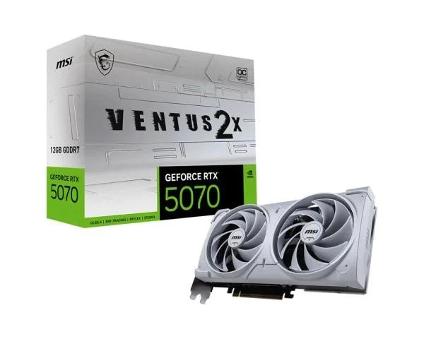 Відеокарта MSI GeForce RTX5070 VENTUS 12G 2X OC WHITE (V532-004) - Фото 2 Відеокарта MSI GeForce RTX5070 VENTUS 12G 2X OC WHITE (V532-004) - зображення 2