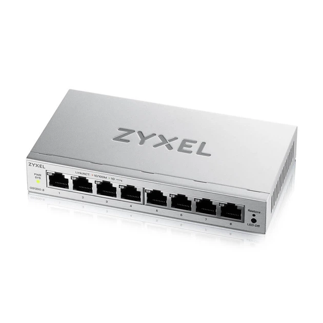 Комутатор мережевий ZyXel GS1200-8 v3 (GS1200-8V3-EU0101F) - Фото 1 Комутатор мережевий ZyXel GS1200-8 v3 (GS1200-8V3-EU0101F) - изображение 1