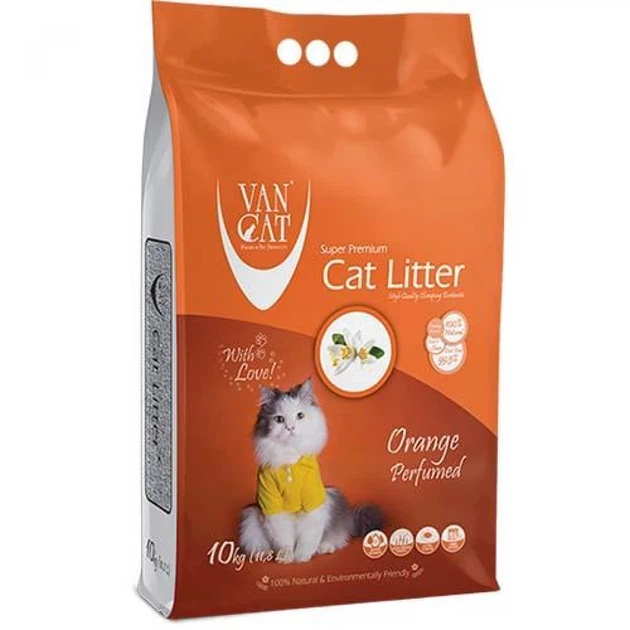 Бентонітовий наповнювач Van Cat Orange для туалету кішок, що комкується, 0.5-2.25 мм з Апельсином 10кг (55447) - зображення 2