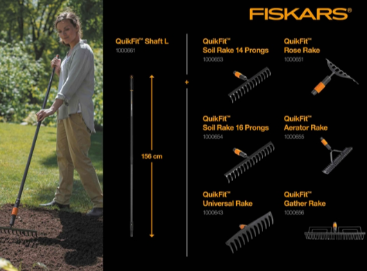 Тримач чорний Fiskars QuikFit (L) 1.56 м 136001 (1000661) - изображение 3