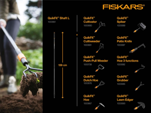 Тримач чорний Fiskars QuikFit (L) 1.56 м 136001 (1000661) - изображение 4