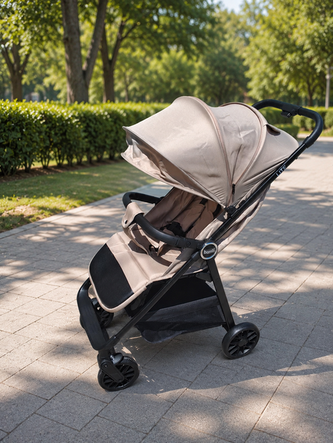Детская прогулочная Коляска BAMBI LITE (M 6317 Beige) +чехол на ножки - изображение 2