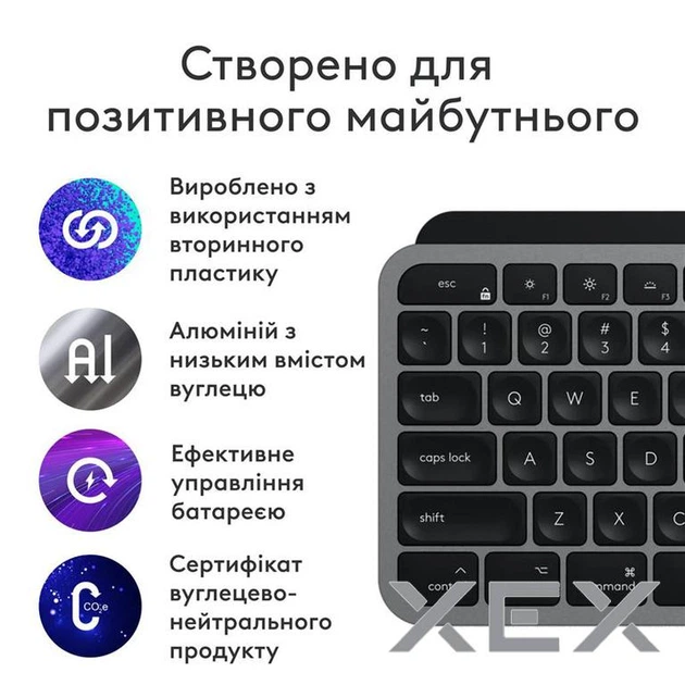 LOGITECH MX Keys S for Mac Wireless Keyboard - SPACE GREY - US INT"L - BT - EMEA28-935 (920-011637) - изображение 5