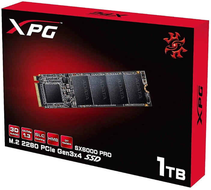 SSD диск ADATA XPG SX6000 Pro 1TB M.2 2280 PCIe Gen3x4 3D NAND TLC