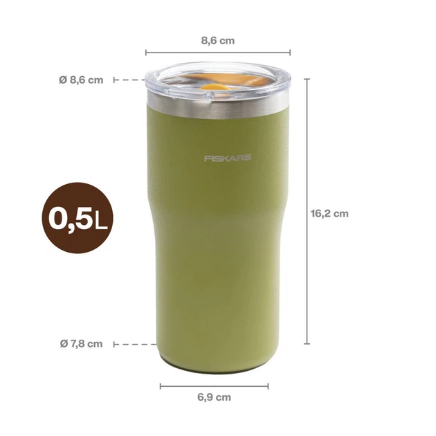 Термокружка Fiskars On-the-go 0.5 л, колір кропива (1078763) - изображение 2