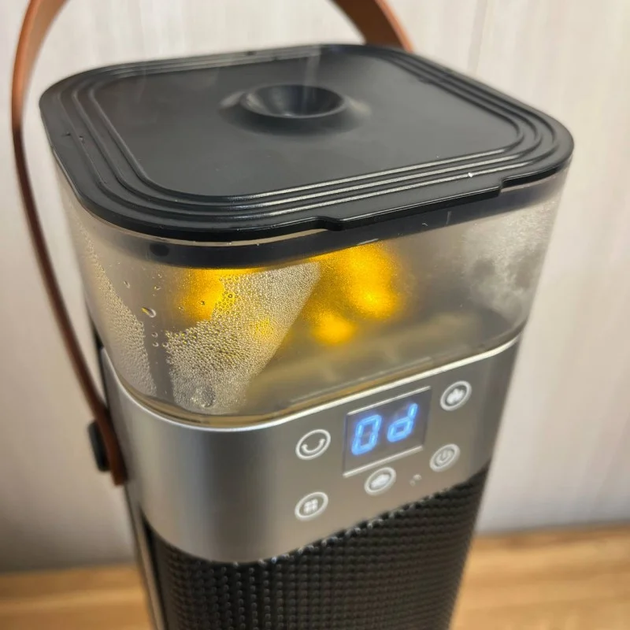 Тепловентилятор керамический Portable Fan Heater HQN218-28QD с увлажнителем воздуха 1500 Вт LED дисплеем сенсорным управлением эффектом пламени черный - изображение 10