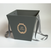 Подарункова коробка UFO Подарункові коробки UFO W9221 GREY BOX Flowers - зображення 2