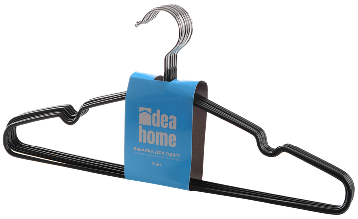 Набір плечиків IDEA HOME з силіконовим покриттям 40.5×21 см (8 шт, Темно-сірий) - Фото 1 Набір плечиків IDEA HOME з силіконовим покриттям 40.5×21 см (8 шт, Темно-сірий) - изображение 1