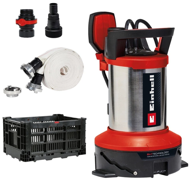 Насос дренажний Einhell Flutset GE-DP 7535 N LL ECO 750Вт, 18500л/год, вис. 9м, глиб. 7м, нержавіюча сталь, 5.7кг - Фото 1 Насос дренажний Einhell Flutset GE-DP 7535 N LL ECO 750Вт, 18500л/год, вис. 9м, глиб. 7м, нержавіюча сталь, 5.7кг - изображение 1