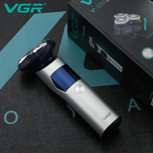 Электробритва VGR V-328 - роторная, водонепроницаемая, LED-дисплей, беспроводная - изображение 5