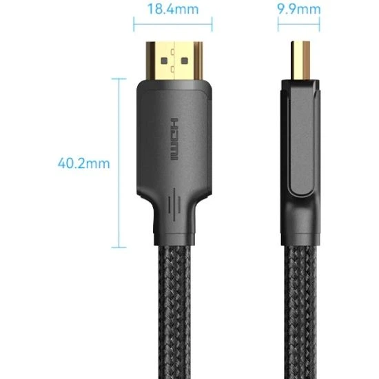 Кабель Vention HDMI M-M 12.0 м V2.0 4K 30Гц в обплетенні для аудіо та відеосигналу Black (ALLBM) - зображення 3