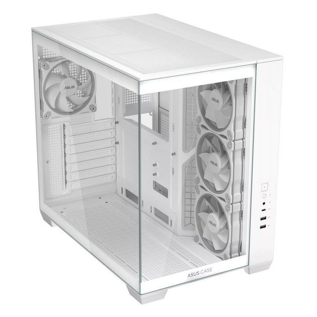 Корпус для ПК ASUS A32 Plus ARGB White Midi-Tower із панорамним загартованим склом та ARGB-підсвіткою ATX MicroATX Mini-ITX без БЖ (90DC00S3-B19000) - зображення 6