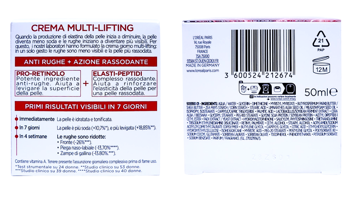 Крем для обличчя денний зволожуючий проти зморшок 40+ L'OREAL revit. idr. lift. cr anti rughe giorno 50 мл. - зображення 2