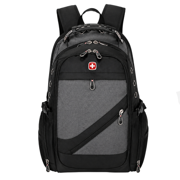 Швейцарский городской рюкзак SwissGear 8810 32 л для ноутбука с выходом под наушники Серый - Фото 1 Швейцарский городской рюкзак SwissGear 8810 32 л для ноутбука с выходом под наушники Серый - изображение 1