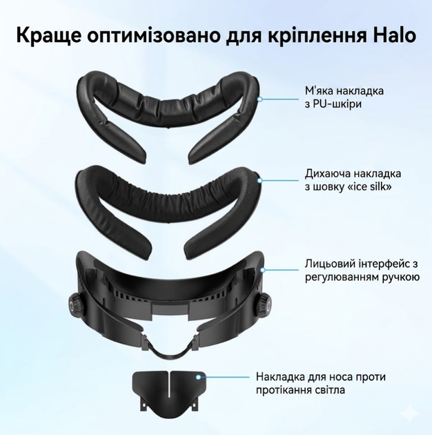 Эргономичная маска AMVR Q3FC4 для Meta Quest 3 с регулировкой — Вентиляционный интерфейс для VR очков (Экокожа + Шелк) - изображение 2