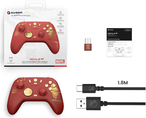 Беспроводной геймпад GameSir T4 Nova Lite 2 Iron Man Edition + 2.4GHz + кейс - изображение 7