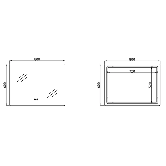 Зеркало Qtap Taurus (TA2) 800×600 мм с LED-подсветкой Touch, с антизапотеванием, с диммером, рег. темп. цвета (3000-6500K) QTTAU8006004895 - изображение 2