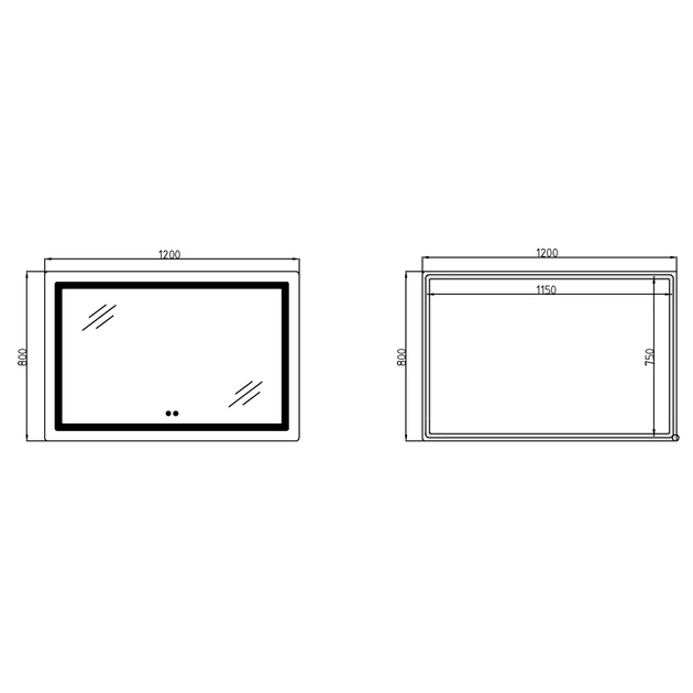 Дзеркало Lidz Kubis (KU2) 1200х800 з LED-підсвічуванням Touch, з антизапотіванням, з димером, рег. яскравості LDKUB120080049007 - зображення 11