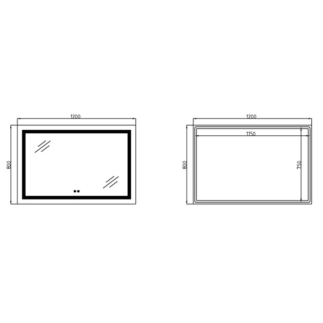 Зеркало Lidz Kubis (KU1) 1200х800 с LED-подсветкой Touch, с антизапотеванием, с диммером, рег. яркости LDKUB120080049008 - изображение 7