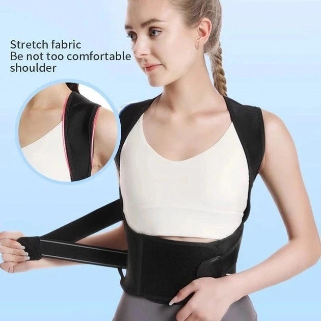 Корсет для вирівнювання спини POSTURE BELT, еластичний коректор постави, регульований, унісекс чорний - Фото 5 Корсет для вирівнювання спини POSTURE BELT, еластичний коректор постави, регульований, унісекс чорний - зображення 5