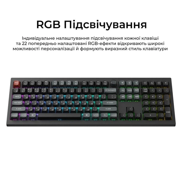 Клавіатура Keychron V6 Ultra Red Switch Black RGB (V6U-D1-UA) - зображення 9