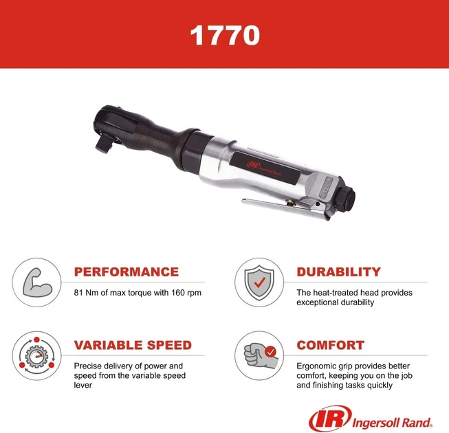 Пневматичний гайковерт Ingersoll Rand 1770 Black Б/В k1 - зображення 2