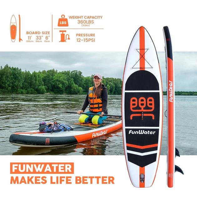 Надувная SUP доска FunWater Orange Б/В - Фото 3 Надувная SUP доска FunWater Orange Б/В - изображение 3