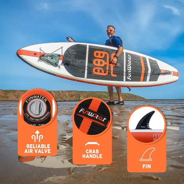 Надувная SUP доска FunWater Orange Б/В - Фото 4 Надувная SUP доска FunWater Orange Б/В - изображение 4