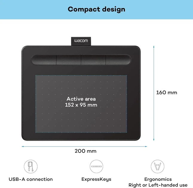 Графический планшет Wacom Intuos CTL-4100K-S / 2540 LPI / Черный (101957170) - Б/У - изображение 7