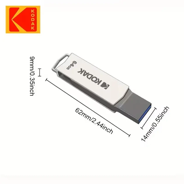 Флешка Kodak Dual K273 64 ГБ USB 3.2/Type-C - изображение 7