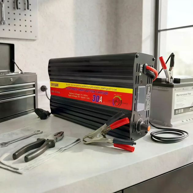 Зарядное устройство EY-1230A 30A 12V для свинцово-кислотных аккумуляторов, авто зарядка АКБ для авто 57943 - изображение 3