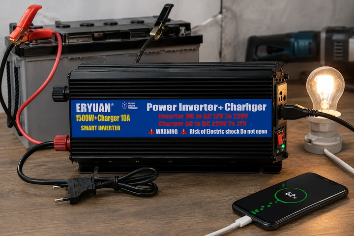 Преобразователь 1500W с зарядным устройством 10A, Инвертор для аккумулятора, дома 57942 - изображение 5