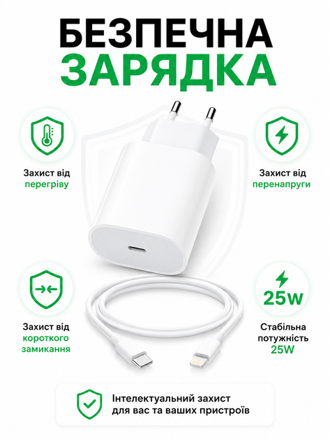Комплект быстрой зарядки 25W для телефона Apple iPhone type-c to lightning 7 8 X 11 12 13 14 pro max plus mini iPad адаптер сетевое зарядное устройство блок тайпси лайтнинг usb-c power adapter быстрая зарядка айфон айпад кабель лайтинг тайп-с 1м - Фото 5 Комплект быстрой зарядки 25W для телефона Apple iPhone type-c to lightning 7 8 X 11 12 13 14 pro max plus mini iPad адаптер сетевое зарядное устройство блок тайпси лайтнинг usb-c power adapter быстрая зарядка айфон айпад кабель лайтинг тайп-с 1м - изображение 5