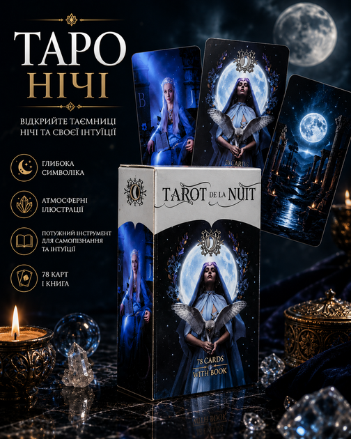 Таро місяця – Tarot De le Nuit на англійській мові (338365) - Фото 1 Таро місяця – Tarot De le Nuit на англійській мові (338365) - зображення 1