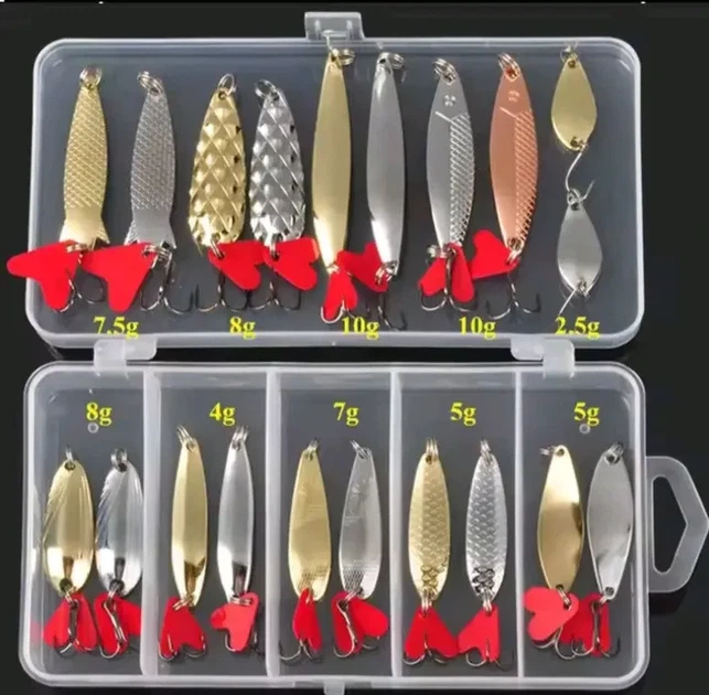 Набор колебающихся блесен Twenty Spoons 20 шт (2.5 - 10 г) в коробке - изображение 5