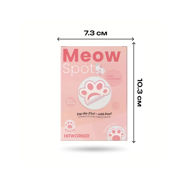 Патчи от прыщей и акне гидроколлоидные Hitworker Meow Spot в форме лапок, Прозрачные с розовым, 216 шт - Фото 7 Патчи от прыщей и акне гидроколлоидные Hitworker Meow Spot в форме лапок, Прозрачные с розовым, 216 шт - изображение 7