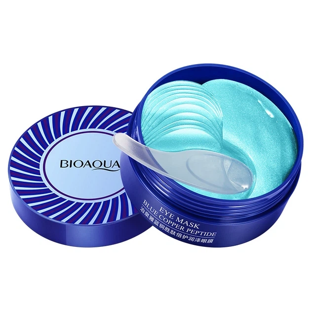 Гидрогелевые патчи вокруг глаз с голубым медным пептидом Bioaqua Blue Cooper Peptide Eye Mask, 60 шт (6973098893462) - Фото 1 Гидрогелевые патчи вокруг глаз с голубым медным пептидом Bioaqua Blue Cooper Peptide Eye Mask, 60 шт (6973098893462) - изображение 1