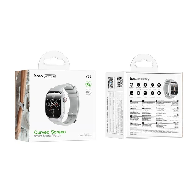 Смарт-годинник Hoco Y33 Smart Sports Watch (Call Version) Silver - зображення 2