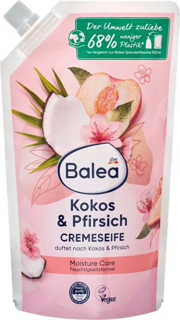 Жидкое крем-мыло Balea (Персик и кокос) 500 мл (запаска) - Фото 1 Жидкое крем-мыло Balea (Персик и кокос) 500 мл (запаска) - изображение 1