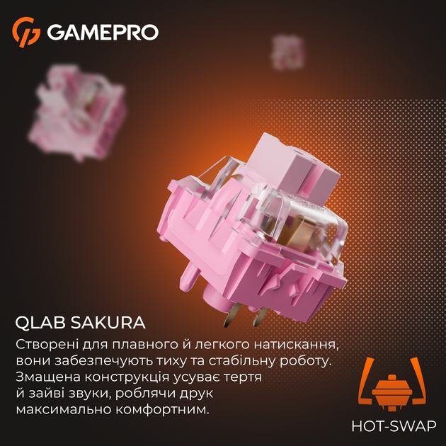 Клавиатура проводная GamePro MK160 V2 Warden QLAB Sakura Linear RGB USB Black (MK160-V2-B-QS) - изображение 13
