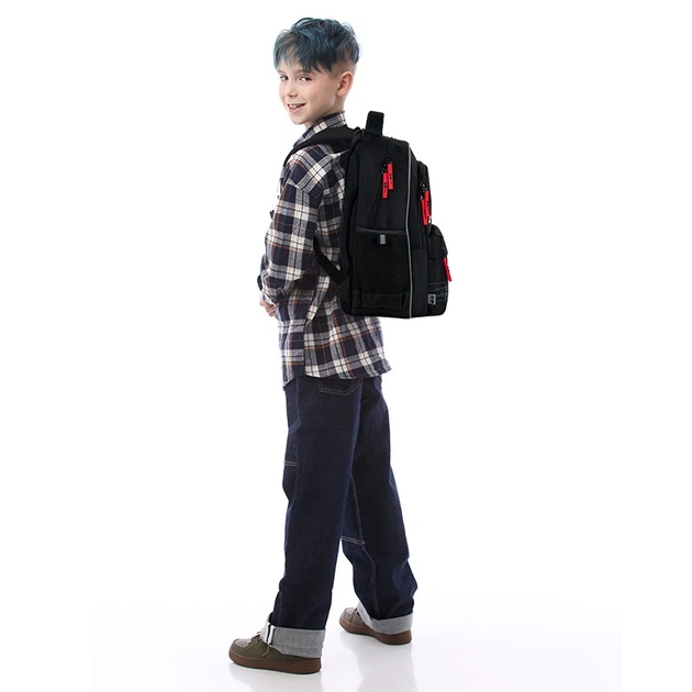 Рюкзак школьный ортопедический GoPack Education Born To Win, для мальчиков, чёрный (GO26-182M-5) - изображение 4