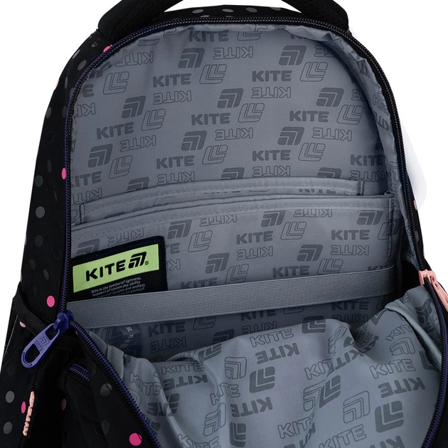 Рюкзак школьный для подростка ортопедический Kite Education Teens Romantic Street Art, для девочек, черный (K26-8001M-1) - изображение 6