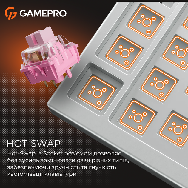 Клавиатура проводная GamePro MK160 V2 Warden QLAB Sakura Linear RGB USB White (MK160-V2-BL-QS) - изображение 13