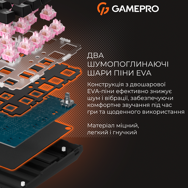 Клавиатура проводная GamePro MK160 V2 Warden QLAB Sakura Linear RGB USB White (MK160-V2-BL-QS) - изображение 14