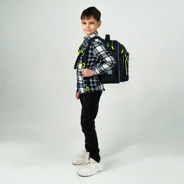 Рюкзак шкільний напівкаркасний ортопедичний Kite Education SK8, для хлопчиків, чорний (K26-763M-3) - зображення 13