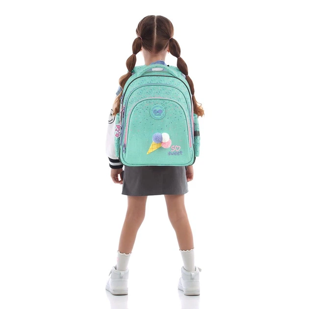 Рюкзак школьный ортопедический GoPack Education So Sweet, для девочек, зеленый (GO26-2606S-2) - изображение 3